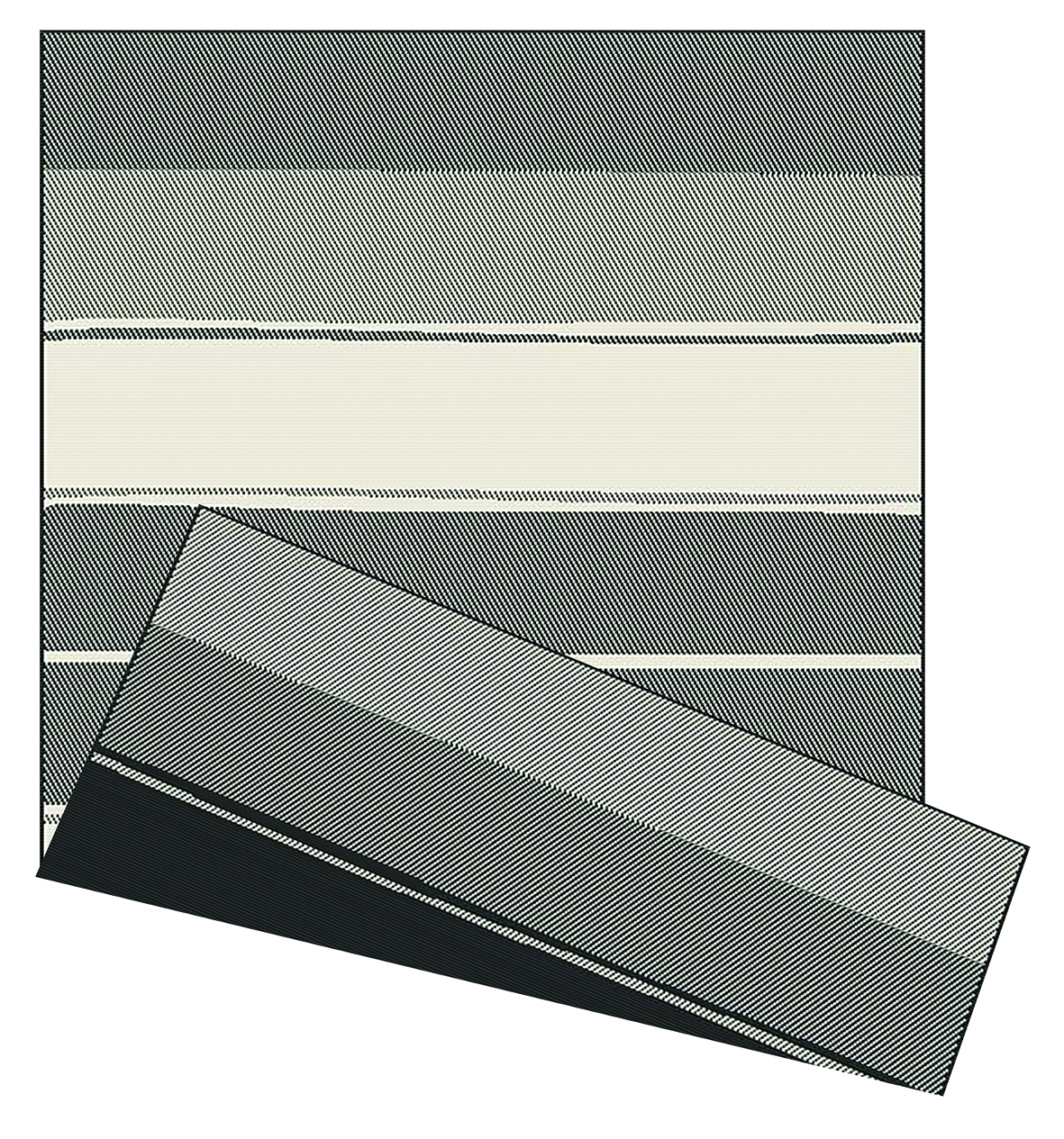 Duo Weave 170 X 120 - TONAL STRIPES CHARCOAL